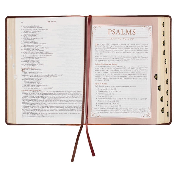 Brown/Ginger Faux Leather Spiritual Growth Bible