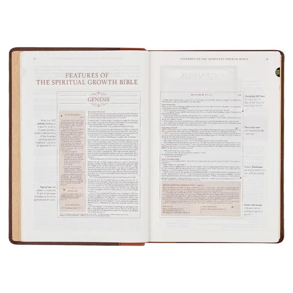 Brown/Ginger Faux Leather Spiritual Growth Bible