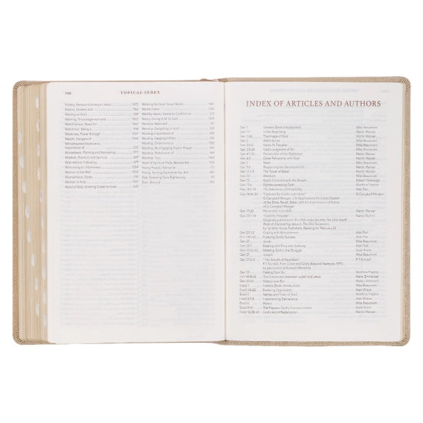 Pearlescent Taupe Faux Leather Spiritual Growth Bible