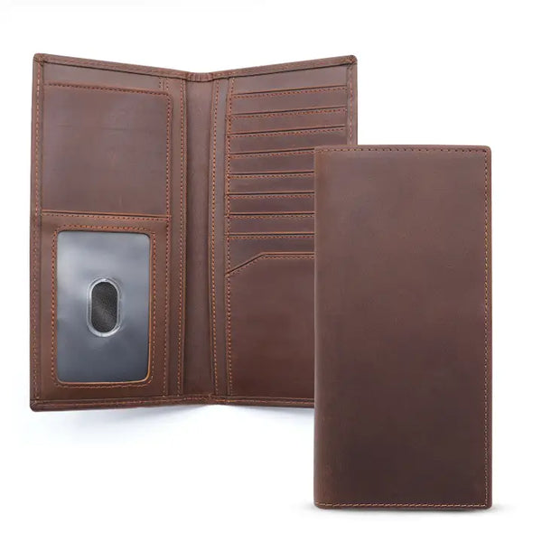 Personalized Genuine Leather Bifold Long Wallet
