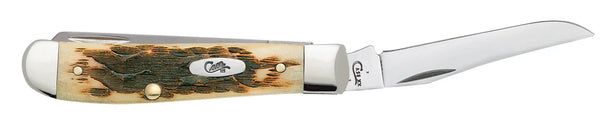 Case Knife - Amber Bone Peach Seed Mini Trapper