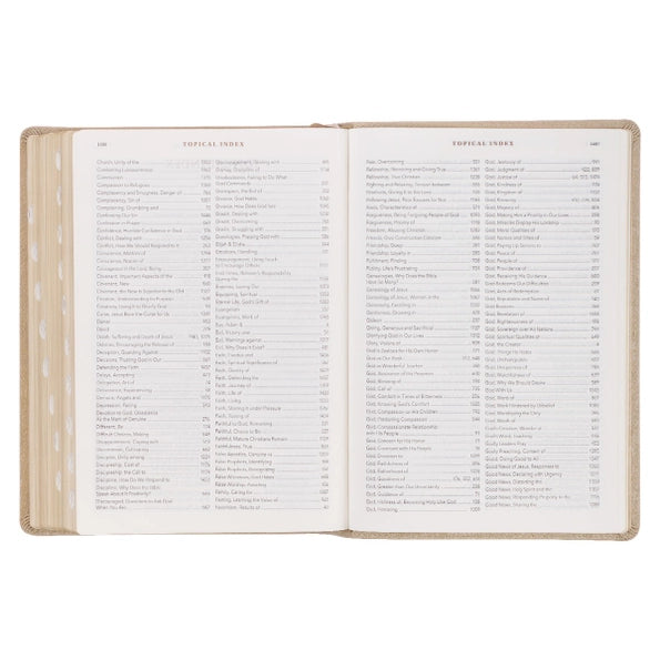 Pearlescent Taupe Faux Leather Spiritual Growth Bible