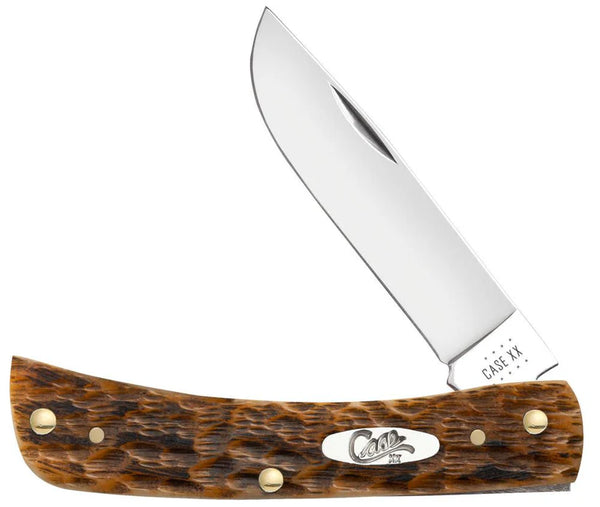 Case Knife - Amber Bone Peach Seed Sod Buster® Jr