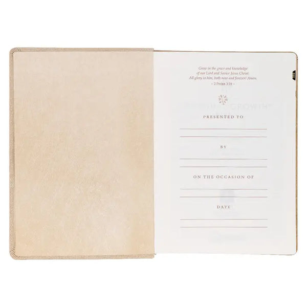 Pearlescent Taupe Faux Leather Spiritual Growth Bible
