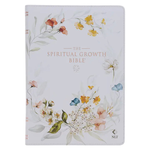Cream Floral Faux Leather Spiritual Growth Bible
