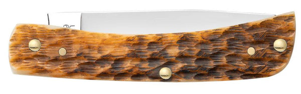Case Knife - Amber Bone Peach Seed Sod Buster® Jr