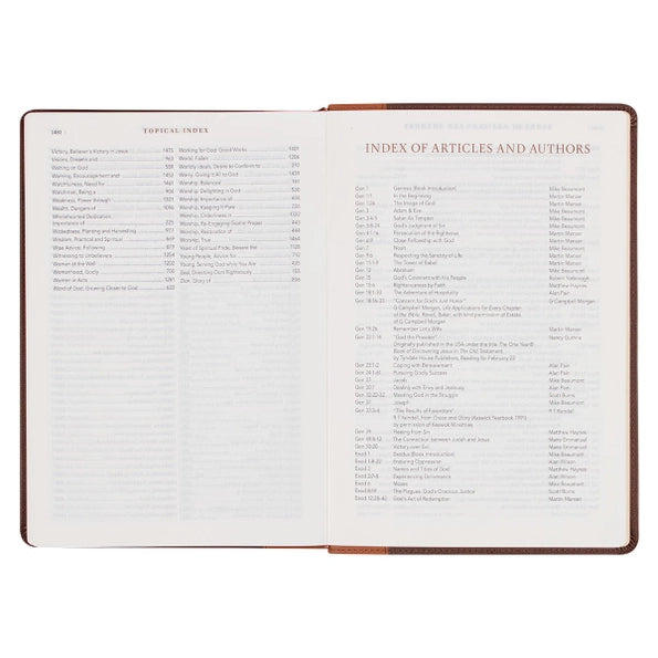 Brown/Ginger Faux Leather Spiritual Growth Bible