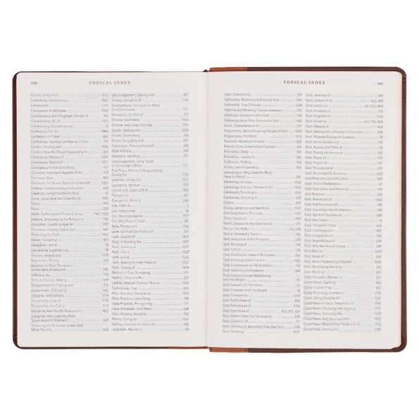 Brown/Ginger Faux Leather Spiritual Growth Bible