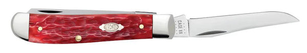 Case Knife - Dark Red Bone Mini Trapper