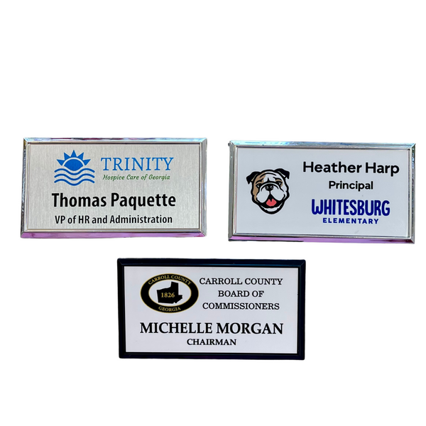 Plastic Frame |  Full Color Metal Insert Name Badges