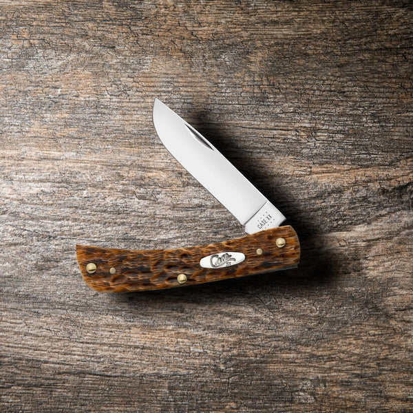 Case Knife - Amber Bone Peach Seed Sod Buster® Jr
