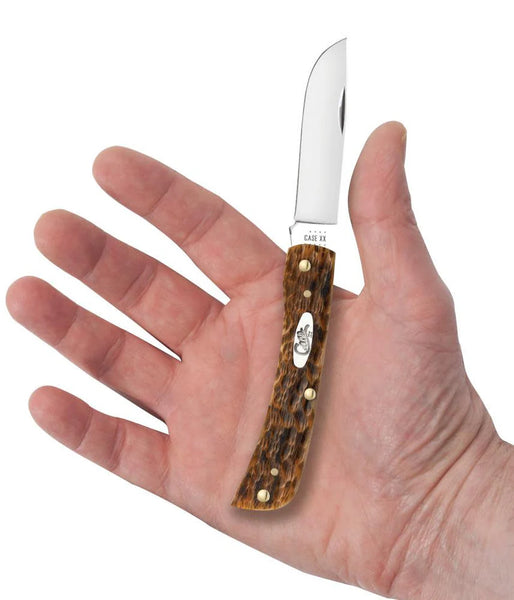 Case Knife - Amber Bone Peach Seed Sod Buster® Jr