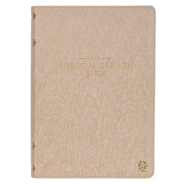 Pearlescent Taupe Faux Leather Spiritual Growth Bible