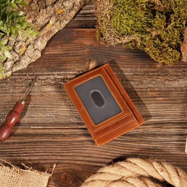 Personalized Leather Wallet w/ Money Clip