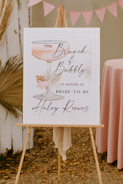 Bridal Shower Welcome Sign | Brunch & Bubbly