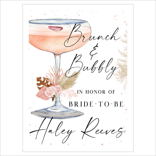 Bridal Shower Welcome Sign | Brunch & Bubbly