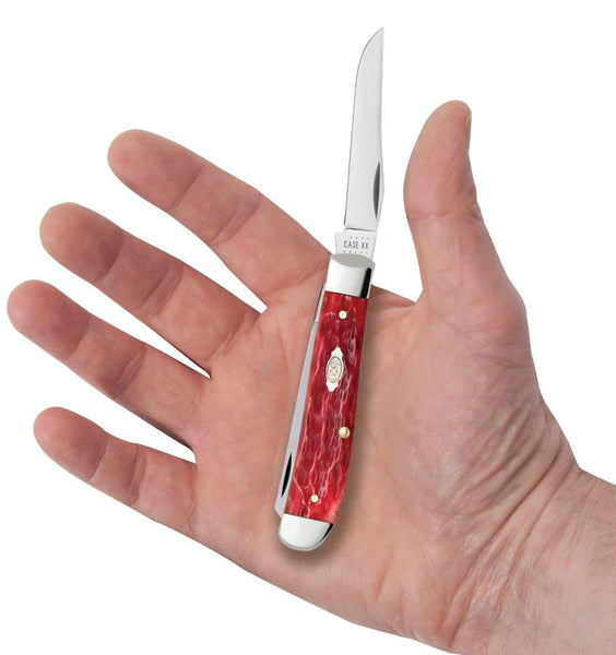 Case Knife - Dark Red Bone Mini Trapper
