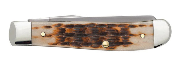 Case Knife - Amber Bone Peach Seed Mini Trapper