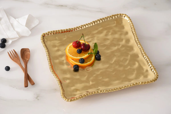 Pampa Bay - Square Serving Platter | Beaded Edge Tray
