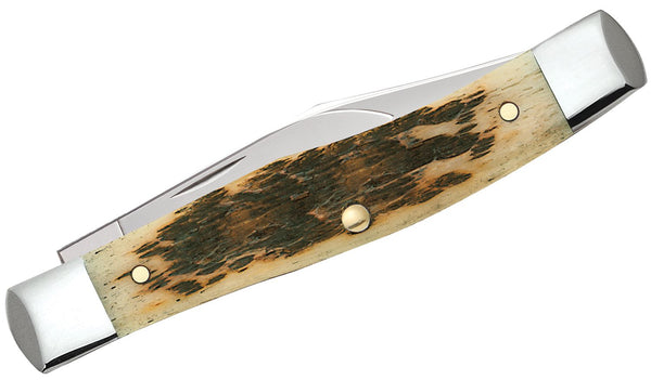 Case Knife - Amber Bone Peach Seed Small Texas Jack