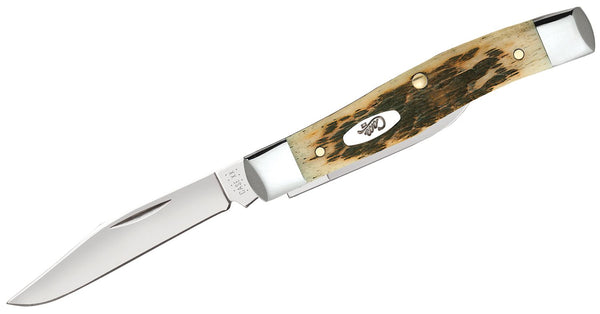 Case Knife - Amber Bone Peach Seed Small Texas Jack