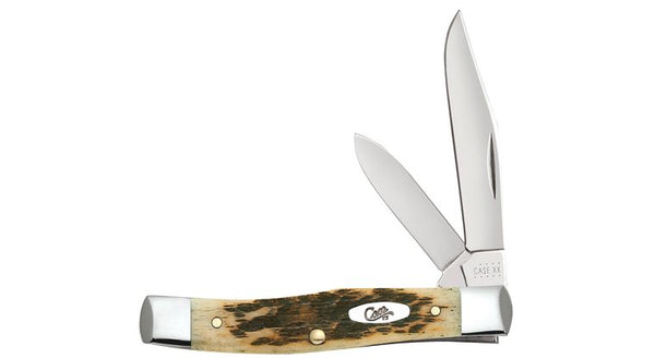 Case Knife - Amber Bone Peach Seed Small Texas Jack