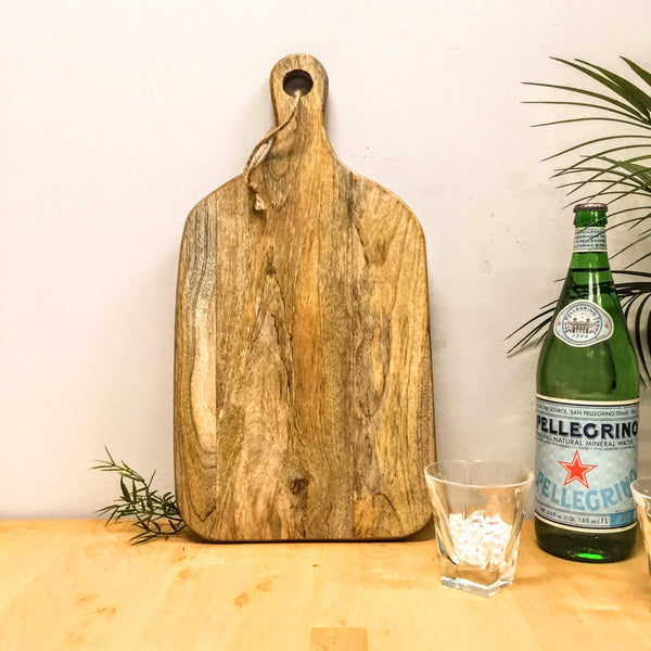 Cutting Board - Rounded Rectangle Acacia Wood w/ Handle