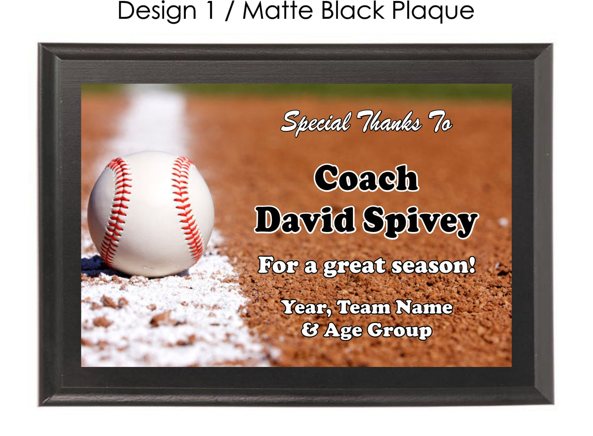 Baseball Coach's Plaque Coach Award Coach Appreciation Plaque
