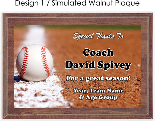 Baseball Coach's Plaque - Generic