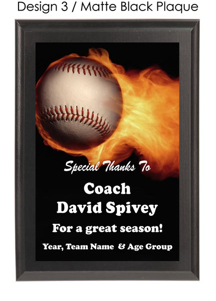 Baseball Coach's Plaque - Generic