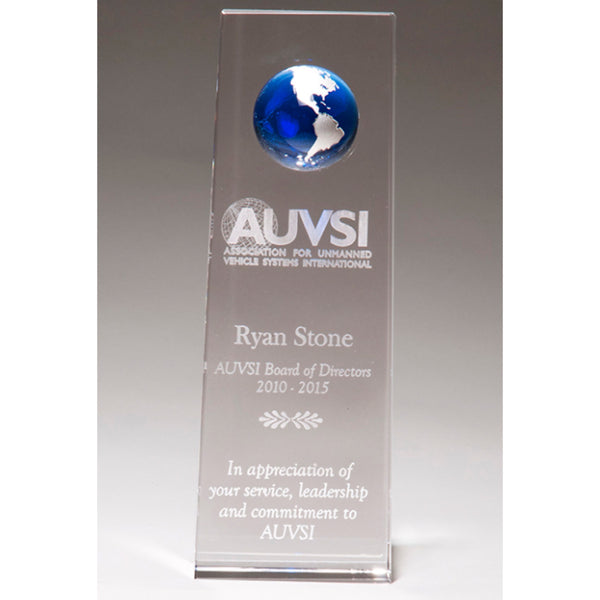 world globe crystal award