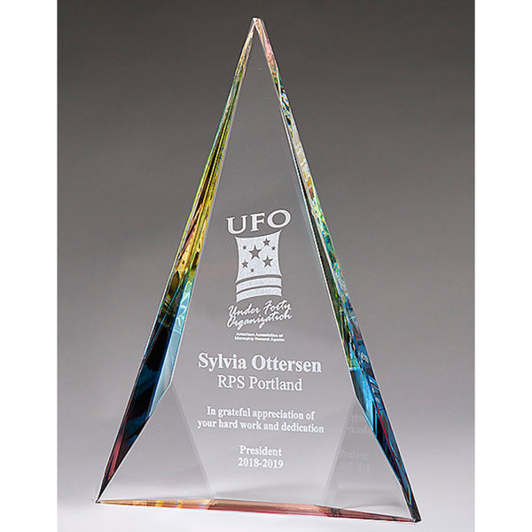 rainbow tint crystal award