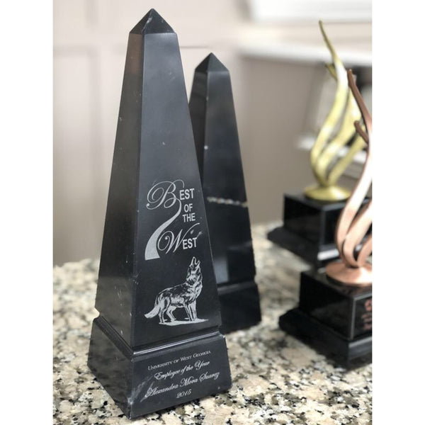 custom marble trophy engraved