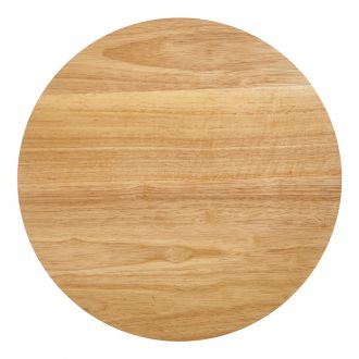 Round spinning light wood lazy susan cutting board.