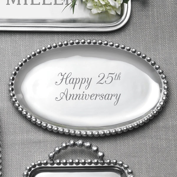 Mariposa Pearled Oval Platter