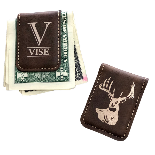 personalized brown money clip