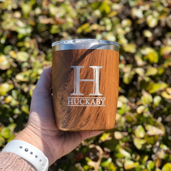 personalized walnut brumate rocks tumbler