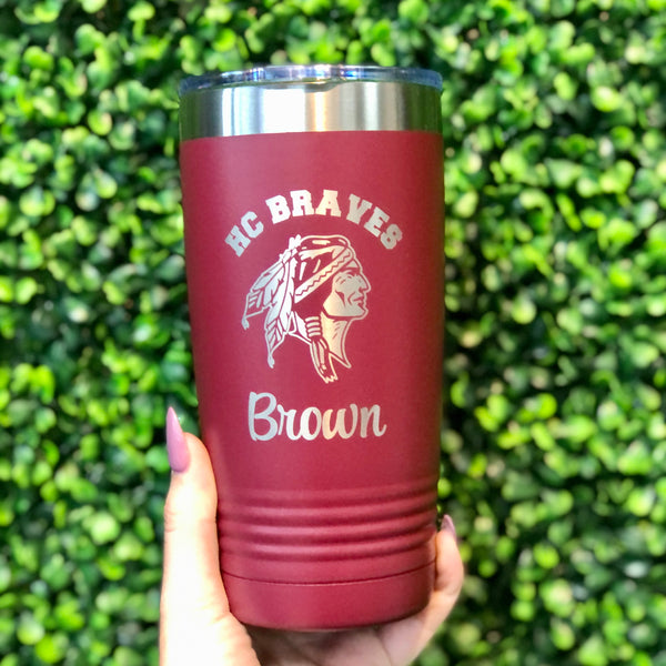 20 oz Custom Engraved Ribbed Tumbler
