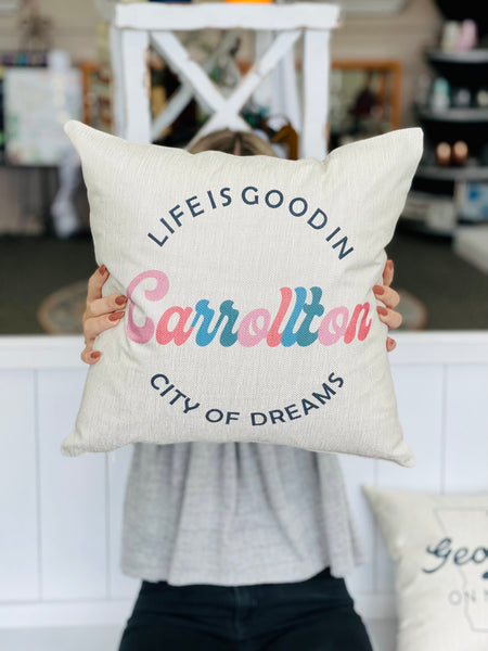 carrollton georgia city of dreams pillow