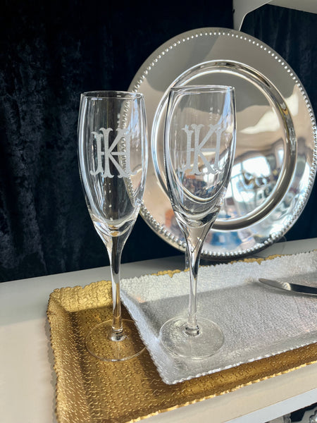 Engraved Champagne Flute Set