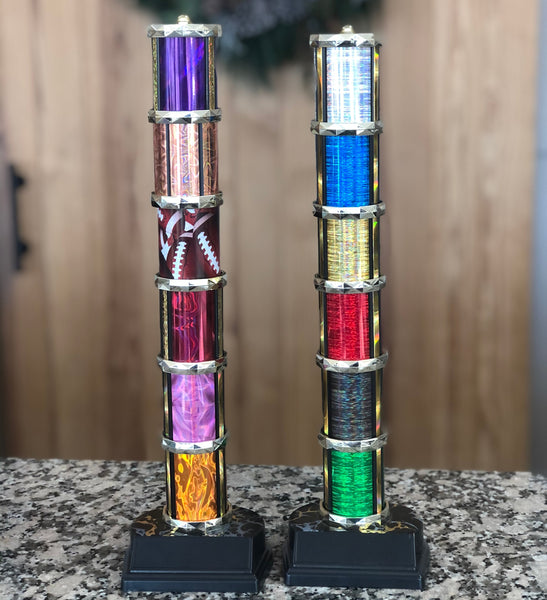 Swim Trophy - Colored Column w/ Year