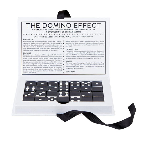 black and white dominos game gift set