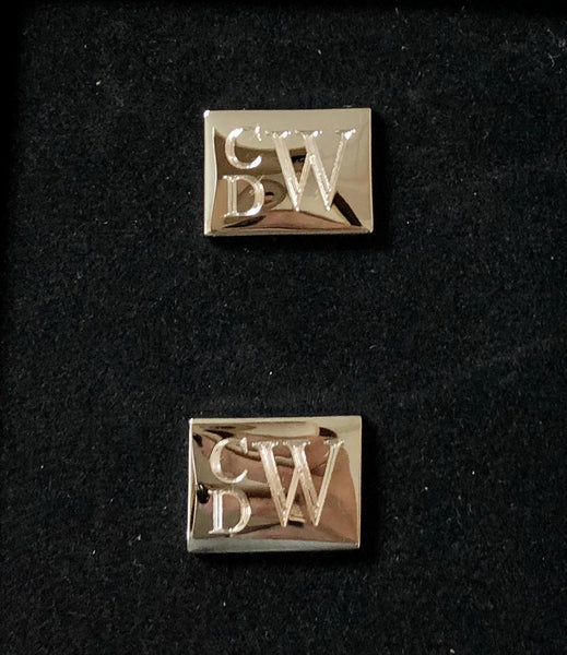 Engraved Silver Cufflinks