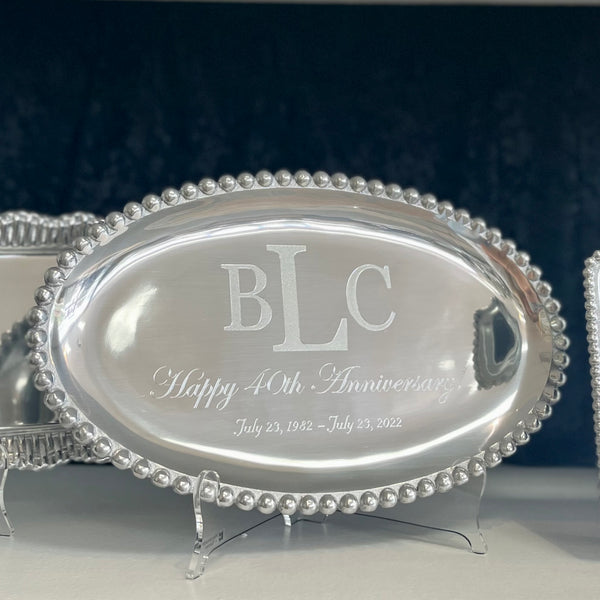 Mariposa - Pearled Oval Platter