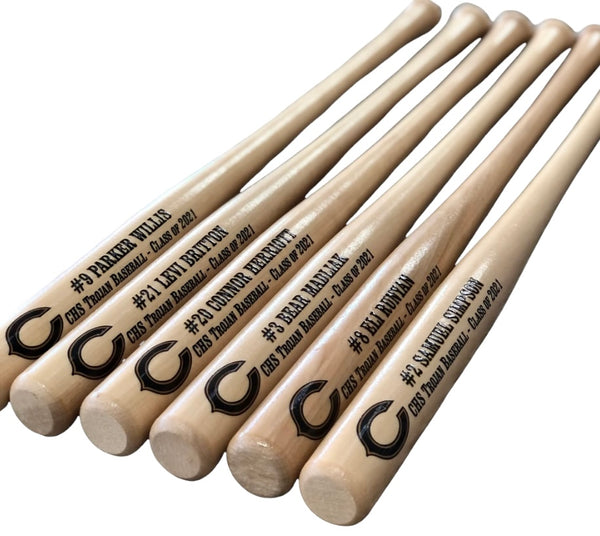 engraved mini baseball bats