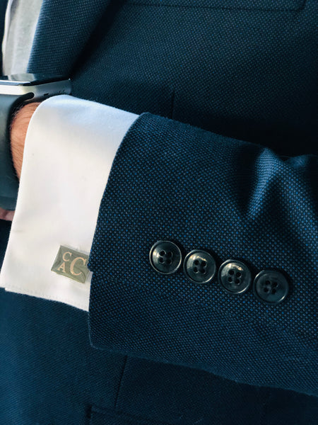 Engraved Silver Cufflinks