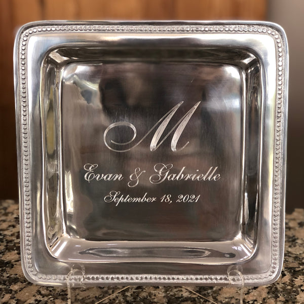 Tray - Medium Square Beaded Inlay Edge