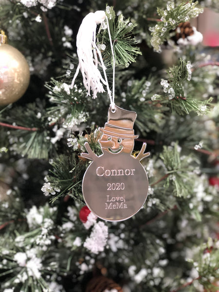 Silver Snowman Ornament