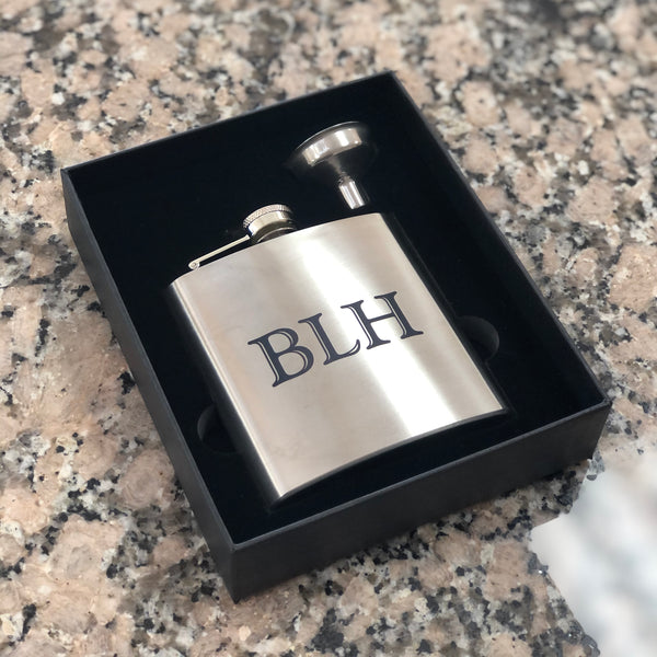 Personalized Stainless Steel Flask And Funnel Set