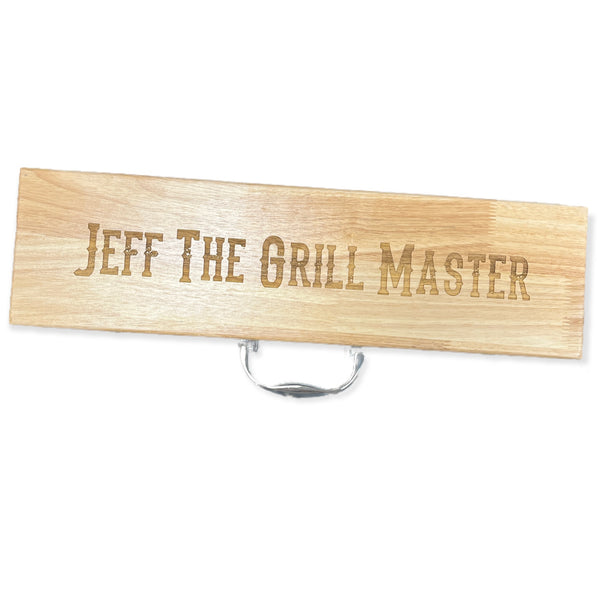 3 Piece BBQ Grill Set w/ Oak Wood Case